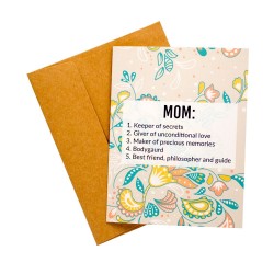 Best Mom qualities Mothers Day printed Greeting Card