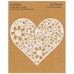 CrafTangles 6"x6" Stencil - Floral Heart Reloaded