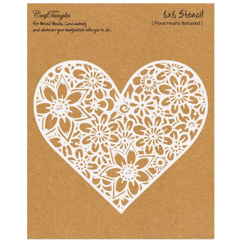 CrafTangles 6x6 Stencil - Floral Heart Reloaded