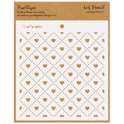 CrafTangles 6"x6" Stencil - Quilted Hearts