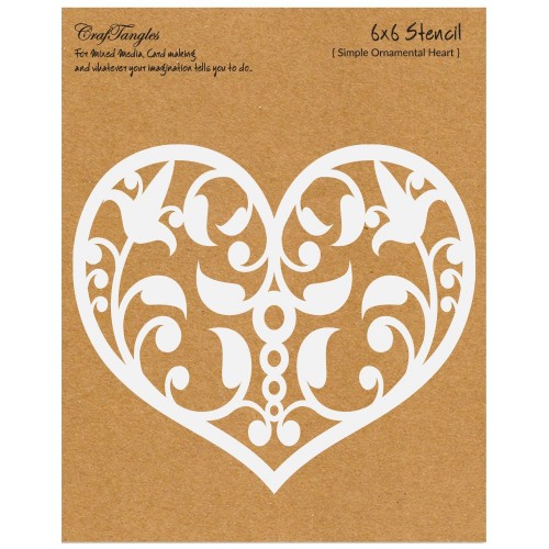 CrafTangles 6x6 Stencil - Simple Ornamental Heart