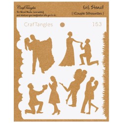 CrafTangles 6x6 Stencils - Couple Silhouette