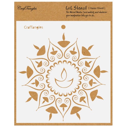 CrafTangles 6x6 Stencil - Happy Diwali