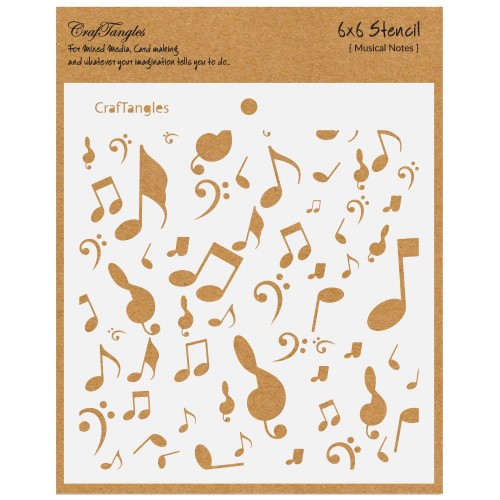 CrafTangles 6x6 Stencil - Musical Notes