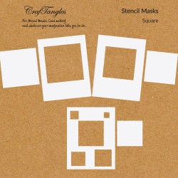 CrafTangles Stencil Masks - Squares (Masking Stencils - Set of 6 stencils)