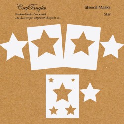 CrafTangles Stencil Masks - Stars (Masking Stencils - Set of 6 stencils)