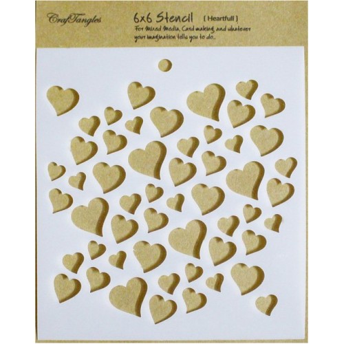 CrafTangles 6x6 Stencil - Heartfull