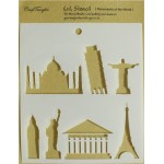CrafTangles 6x6 Stencil - Monuments of the World
