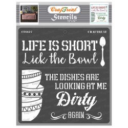 CrafTreat 12 by 12 inch Stencil - Dirty Dishes