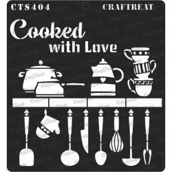 CrafTreat 6x6 Stencil - Cooked with Love