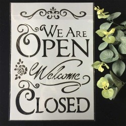 Stencil - Open Closed (A4 size)