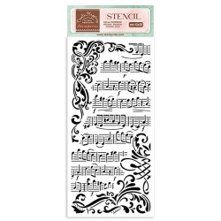 Stamperia Create Happiness Stencil 4.72"X9.84" by Vicki - Music