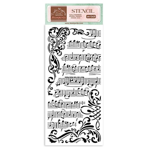Stamperia Create Happiness Stencil 4.72"X9.84" by Vicki - Music