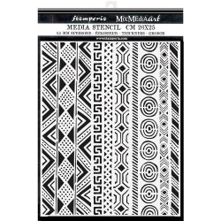 Stamperia Stencil 7.87 by 9.84 inches - Tribal Borders, Savana