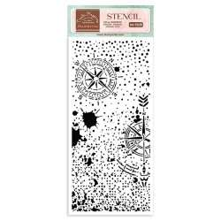 Stamperia Create Happiness Stencil 4.72"X9.84" by Vicki - Compass
