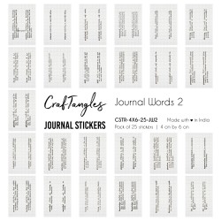 CrafTangles Journal Stickers 4 by 6 cm (Pack of 25 designs) - Journal Words 2