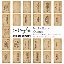 CrafTangles Journal Stickers 4 by 6 cm (Pack of 25 designs) - Motivational Quotes