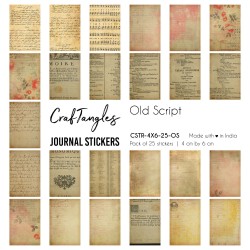 CrafTangles Journal Stickers 4 by 6 cm (Pack of 25 designs) - Old Script