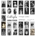 CrafTangles Journal Stickers 4 by 6 cm (Pack of 25 designs) - Vintage Ladies