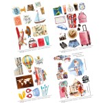 CrafTangles Precut Journal Stickers - Traveller 1 (Pack of 50 stickers)