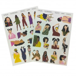CrafTangles Precut Journal Stickers - Fashion Girls 2 (Spring Collection) (29 stickers) 