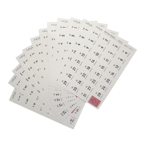 CrafTangles Precut Stickers - Calendar - 365 Days or Dates (Undated)