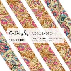 CrafTangles Journal Sticker Rolls (Pack of 5 designs) - Floral Exotica 1