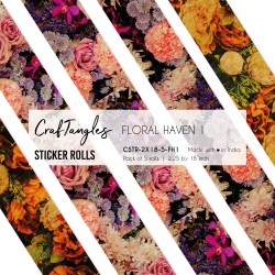 CrafTangles Journal Sticker Rolls (Pack of 5 designs) - Floral Haven 1