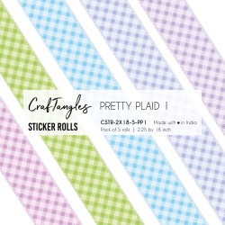 CrafTangles Journal Sticker Rolls (Pack of 5 designs) - Pretty Plaid 1