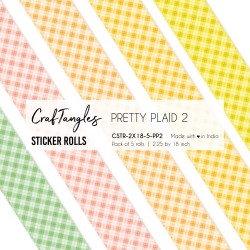 CrafTangles Journal Sticker Rolls (Pack of 5 designs) - Pretty Plaid 2