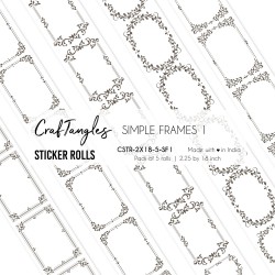 CrafTangles Journal Sticker Rolls (Pack of 5 designs) - Simple Frames 1