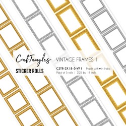 CrafTangles Journal Sticker Rolls (Pack of 5 designs) - Vintage Frames 1