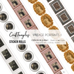 CrafTangles Journal Sticker Rolls (Pack of 5 designs) - Vintage Potraits1