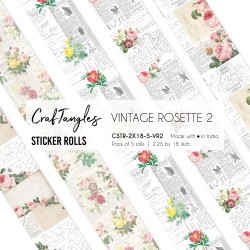 CrafTangles Journal Sticker Rolls (Pack of 5 designs) - Vintage Rosette 2