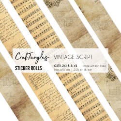 CrafTangles Journal Sticker Rolls (Pack of 5 designs) - Vintage Script