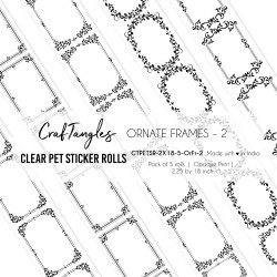 CrafTangles Clear PET Journal Sticker Rolls (Pack of 5 designs) - Ornate Frames 2