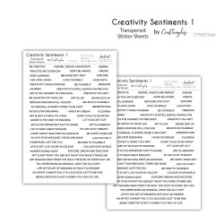 CrafTangles Transparent Sticker Sheets - Creativity Sentiments 1