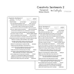 CrafTangles Transparent Sticker Sheets - Creativity Sentiments 2