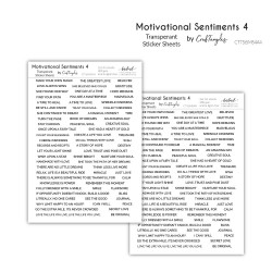 CrafTangles Transparent Sticker Sheets - Motivational Sentiments 4
