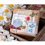 Clear PET Stamp shaped Stickers (40 pcs) - Colourful Flowers
