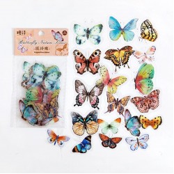 Clear PET Butterflies Stickers (40 pcs) - Colourful