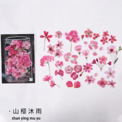 Clear PET Flowers Stickers (40 pcs) - Pink