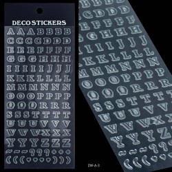 Metallic Silve Alphabet Stickers (ZW-A-3)