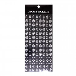 Metallic Silver Numbers Stickers