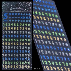 Glitter Number Stickers (ZW-BA-B)