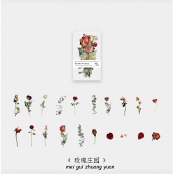 Box Clear PET Flowers Stickers (40 pcs) - Flowers (AQ211005)