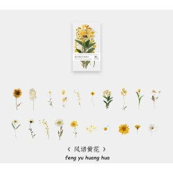 Box Clear PET Flowers Stickers (40 pcs) - Flowers (AQ211006)