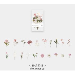 Box Clear PET Flowers Stickers (40 pcs) - Flowers (AQ211008)