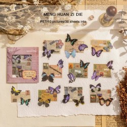 Butterfly Clear PET stickers (30 pcs) (HGD-HDML006)
