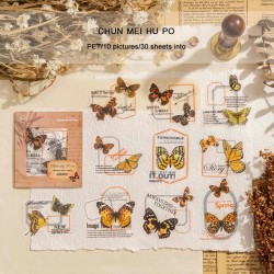 Butterfly Clear PET stickers (30 pcs) (HGD-HDML008)